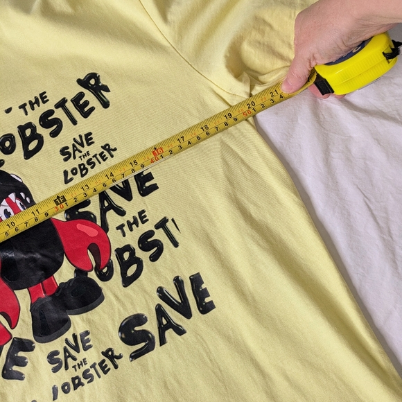 Adidas T-shirt - men's small yellow Save The Lobster t-shirt - Picture 7 of 8